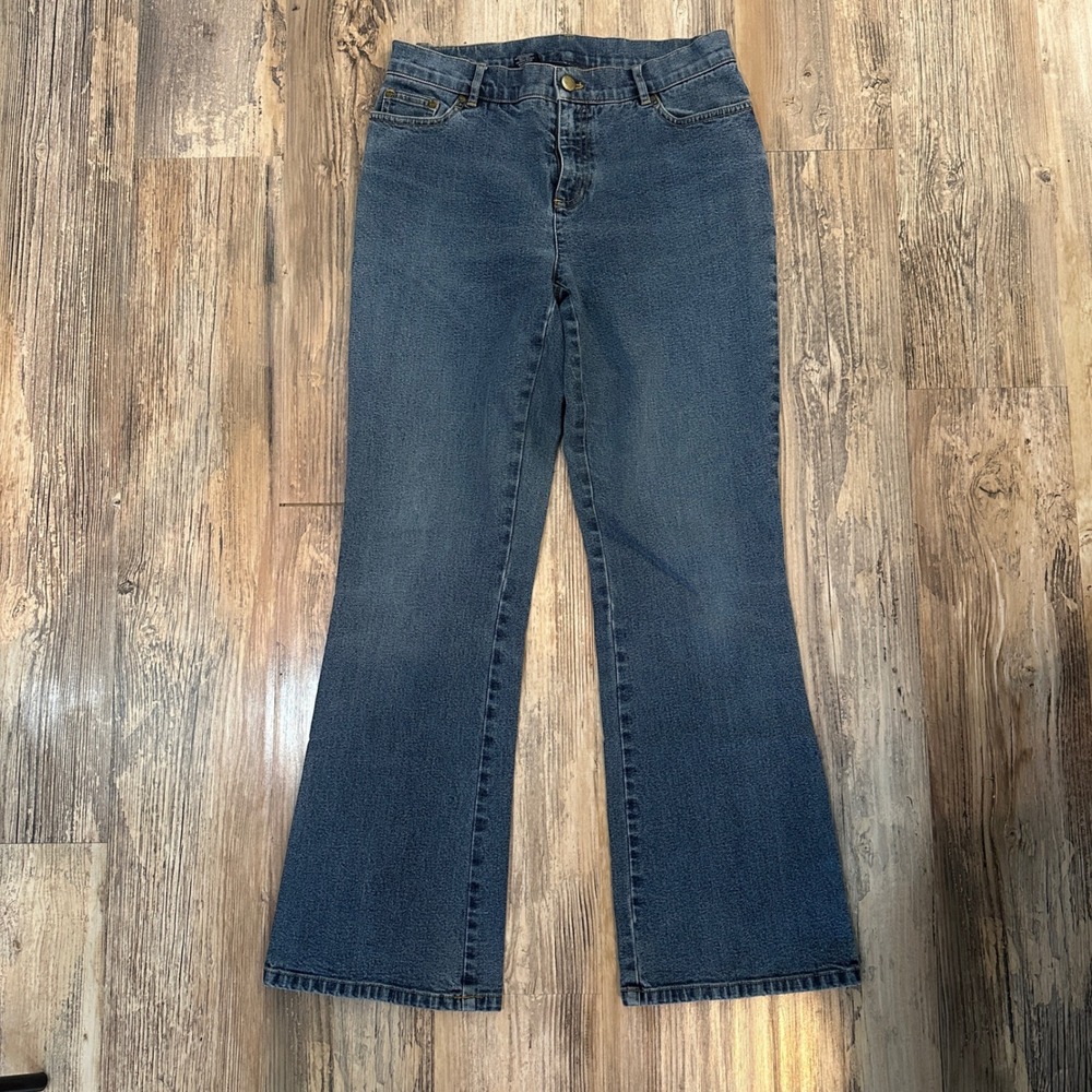Jones New York Signature Petite Bootcut Jeans Blue Medium Wash Stretch Size 4P